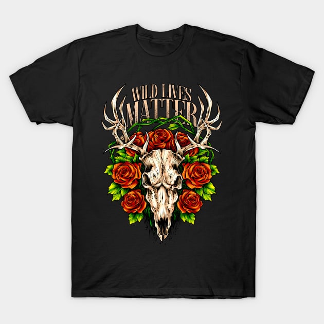 Wild Lives Matter, Deer skull T-Shirt by TreehouseDesigns